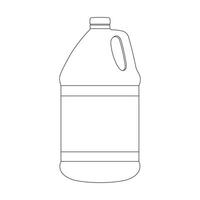 mano dibujado dibujos animados ilustración el plastico agua jarra icono aislado en blanco vector