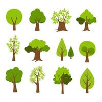 Collection of trees. tree set isolated on white background. vector