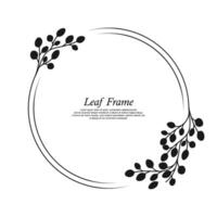 Leaves circle frame. Circle wedding frame vector