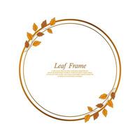 Leaves circle frame. Circle wedding frame vector