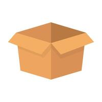 Open package box. Open cardboard box mockup vector