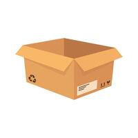 Open package box. Open cardboard box mockup vector