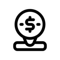 dinero ubicación icono. línea icono para tu sitio web, móvil, presentación, y logo diseño. vector