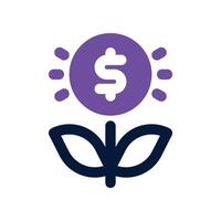 money growth icon. dual tone icon for your website, mobile, presentation, and logo design. vector