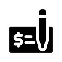 cheque icon. glyph icon for your website, mobile, presentation, and logo design. vector