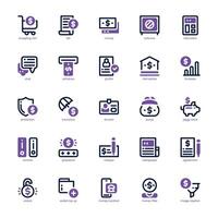 Banking Service icon pack for your website, mobile, presentation, and logo design. Banking Service icon dual tone design. graphics illustration and editable stroke. vector