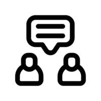employee discussion icon. line icon for your website, mobile, presentation, and logo design. vector