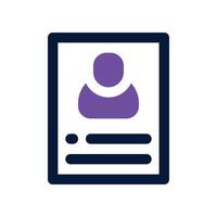 resume icon. dual tone icon for your website, mobile, presentation, and logo design. vector