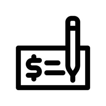 cheque icon. line icon for your website, mobile, presentation, and logo design. vector