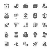 Banking Service icon pack for your website, mobile, presentation, and logo design. Banking Service icon glyph design. graphics illustration and editable stroke. vector