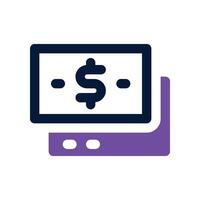 money icon. dual tone icon for your website, mobile, presentation, and logo design. vector