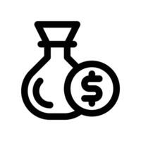 money bag icon. line icon for your website, mobile, presentation, and logo design. vector
