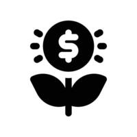 money growth icon. glyph icon for your website, mobile, presentation, and logo design. vector