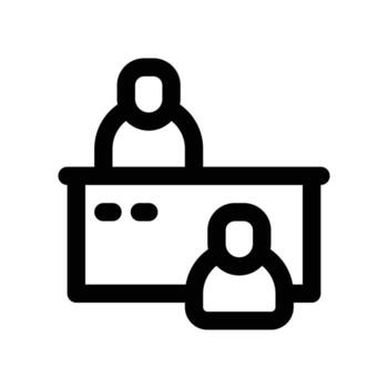 interview icon. line icon for your website, mobile, presentation, and logo design. vector