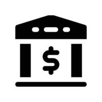 bank icon. glyph icon for your website, mobile, presentation, and logo design. vector