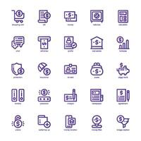 Banking Service icon pack for your website, mobile, presentation, and logo design. Banking Service icon basic line gradient design. graphics illustration and editable stroke. vector