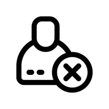 remove user icon. line icon for your website, mobile, presentation, and logo design. vector