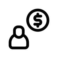 income icon. line icon for your website, mobile, presentation, and logo design. vector