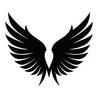 a black and white silhouette of an angel wing vector