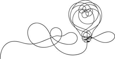 un dibujo de un ligero bulbo con un corazón forma vector