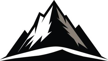 a mountain peak with snow on it vector