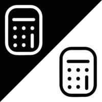 Calculator Icon, Outline style, isolated on Black and White Background. vector