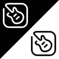 Music App or Music maker app icon, Outline style, isolated on Black and White Background. vector