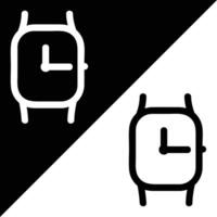 reloj inteligente icono, contorno estilo, aislado en negro y blanco antecedentes. vector