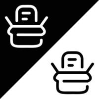 File hosting Icon, Outline style, isolated on Black and White Background. vector