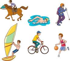 Set of men Doing different Sports Illustration vector