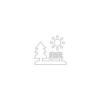 Park icon set. Containing forest, barbecue, camp, bench, picnic and playground icons. vector