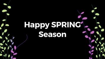 temps saison modèles, printemps saison intro modèles avec fleurs, feuille de video