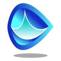 elegant blue oval shape logo icon. vector