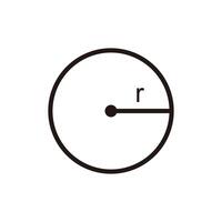 circle with radius and center of circle. Mathematics problem illustration design element. basic graphic elements resource vector