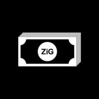 New Zimbabwe Currency Symbol, The Zimbabwe Gold Icon, ZiG Sign. Illustration vector