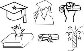 Graduation realistic Education set of web icons illustration vector