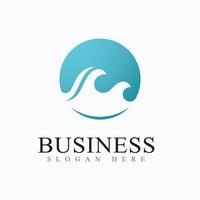 Water Wave Logo Template vector