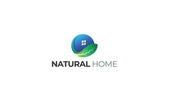 Green Home natural leafy environmental logo vector