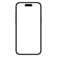 Bosquejo de iphone 15 Pro máx. Bosquejo pantalla frente ver iphone teléfono inteligente Bosquejo con blanco pantalla vector