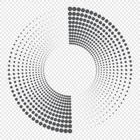 Halftone circular dotted frame. Round dotted frame. rotating dotted circles design. Round border icon. Round logo vector