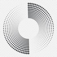 Halftone circular dotted frame. Round dotted frame. rotating dotted circles design. Round border icon. Round logo vector