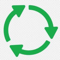 reciclar símbolo icono. verde reciclar o reciclaje flechas icono. reciclar firmar vector