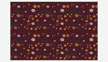 cute flower seamless pattern on muster background vector