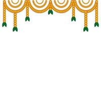 Indian Festival Door Toran Decoration With Marigold Design vector