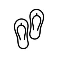 Pair of flip flops, sandals, slippers icon in line style design isolated on white background. Editable stroke. vector