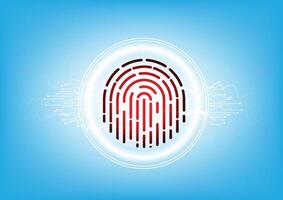 Technology fingerprint scanner security abstract background concept, abstract tech, Cloud computing, connect to network. Security cyber digital concept fingerprint scan vector