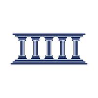 Bank, museum or library icon.Classical architecture building with columns.Flat illustration easy to edit and customize.Column pillar parthenon landmark.. vector