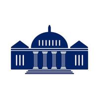 Bank, museum or library icon. Classical architecture building with columns. flat illustration easy to edit and customize. . Column pillar parthenon landmark. vector