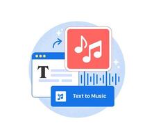 Text to Music icon. Typing Icon turns into a Melody. Simple illustration vector