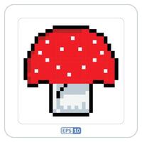 Mashroom pixelation icon. Mushroom, vegetable color pixelation symbol vector